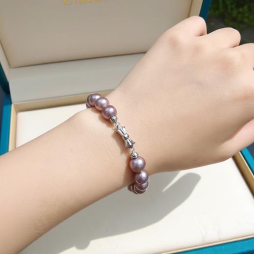 妖紫色爱迪生 11-12mm大颗粒珍珠手链 纯银扣 梦幻吸睛 [发：39] 商品图1