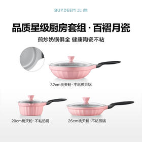 【春夏新品】中国北鼎春日桃夭粉三件套20cm+26cm+32cm 锅具