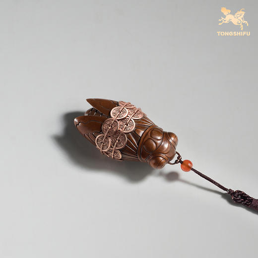 铜师傅《腰蝉万贯》上新了故宫联名 招财桌面紫铜摆件手把件 商品图4