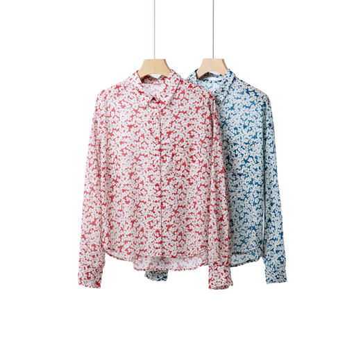 碎花纯棉长袖衬衫 商品图2
