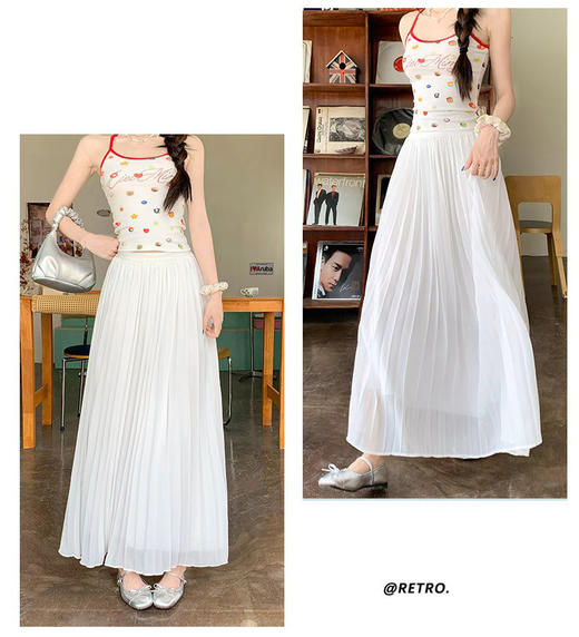 仙气飘逸 【QINGFAN法式垂坠感风琴裙】  奢感顺垂  藏肉显瘦 修饰身形MWX 商品图10