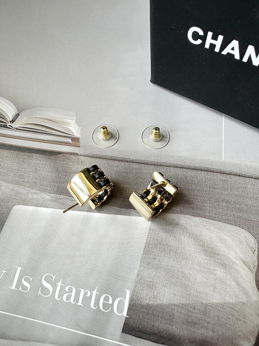 THS-无 香家 不容拒绝的黑金皮穿编织项链 耳饰 2款 CU1346 商品图12