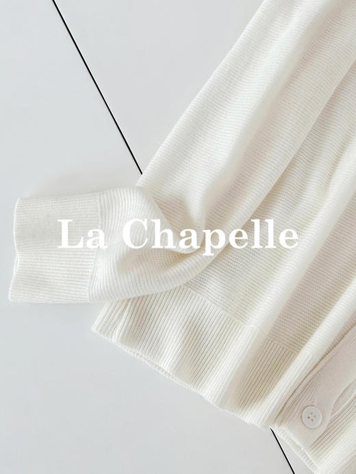专柜实拍【绵羊毛~舒适柔软】拉夏贝尔/La Chapelle温柔松弛感！气质V领单排扣极简开衫百搭针织上衣 商品图6