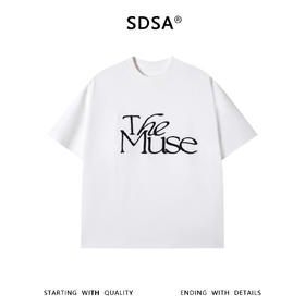 SDSA男装2026新款高贵轻奢美式简约撞色刺绣字母圆领短袖T恤百搭