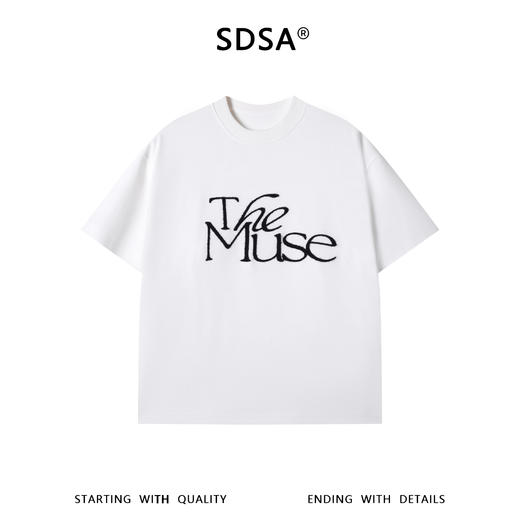 SDSA男装2026新款高贵轻奢美式简约撞色刺绣字母圆领短袖T恤百搭 商品图0