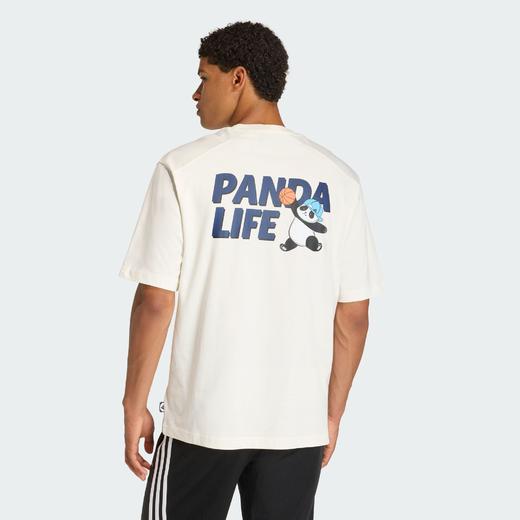 Adidas阿迪达斯PANDA CHILL HOOP T-SHIRT 纯棉运动休闲宽松短袖T恤KB4853 商品图1