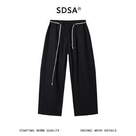 SDSA男装2026新款高贵轻奢韩系撞色抽绳阔腿休闲裤日系垂感休闲