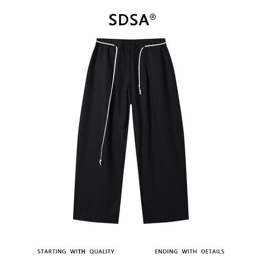SDSA男装2026新款高贵轻奢韩系撞色抽绳阔腿休闲裤日系垂感休闲 商品图0