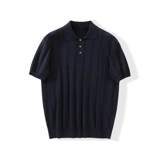 莱赛尔 亚麻 老钱风提花肌理坑条 通勤轻熟风 polo针织衫 商品图5