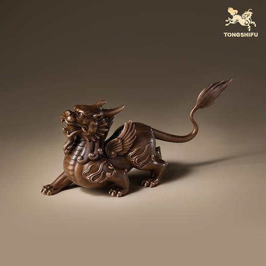 铜师傅《貔貅迎财》中式家居办公室铜摆件 乔迁新居开业装饰礼品 商品图4