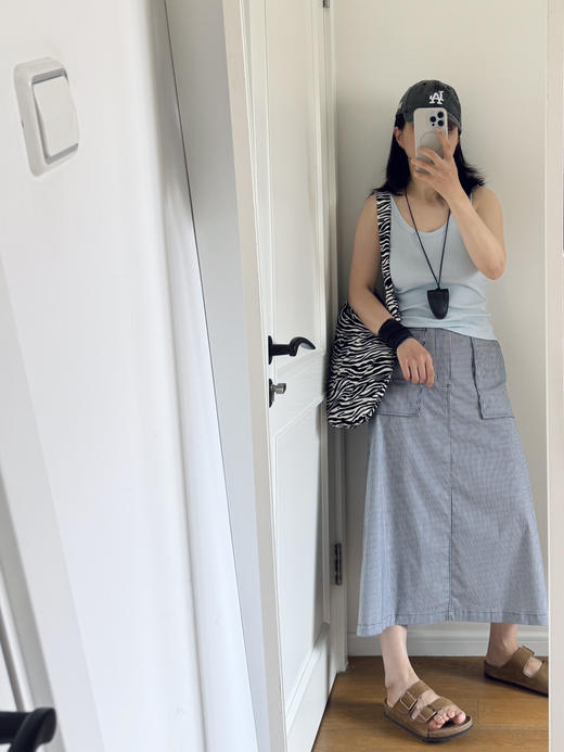 26夏薄-显瘦高腰-北*面千鸟格半裙【包邮+三天无理由退换】 商品图6