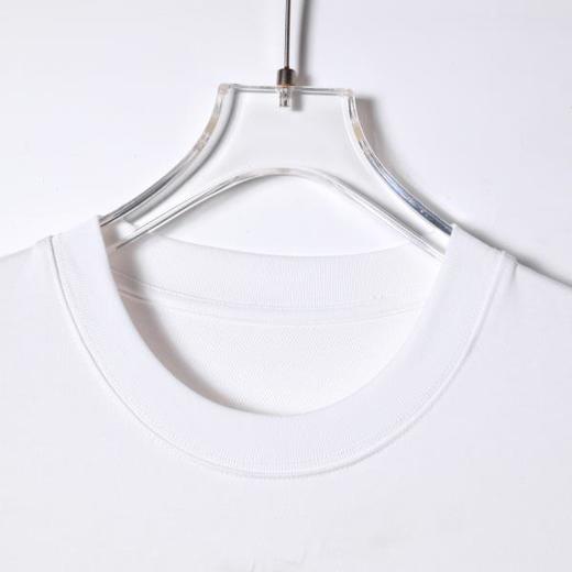 SDSA男装2026新款高贵轻奢韩系简约撞色刺绣线条圆领短袖T恤百搭 商品图2