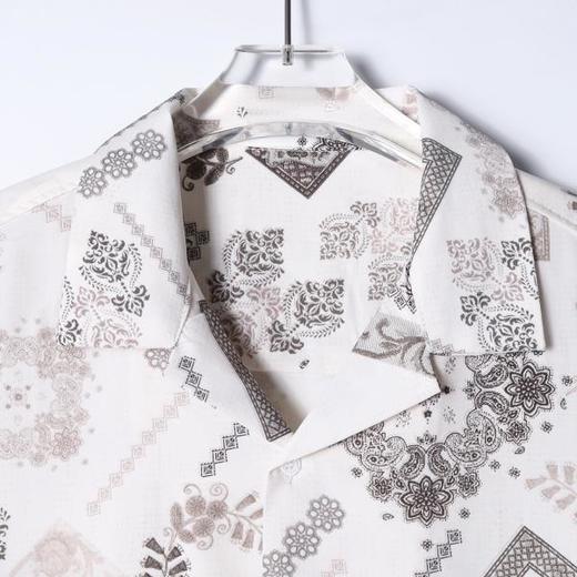 SDSA男装2026新款高贵轻奢复古佩斯利印花衬衫古巴领宽松短袖 商品图1