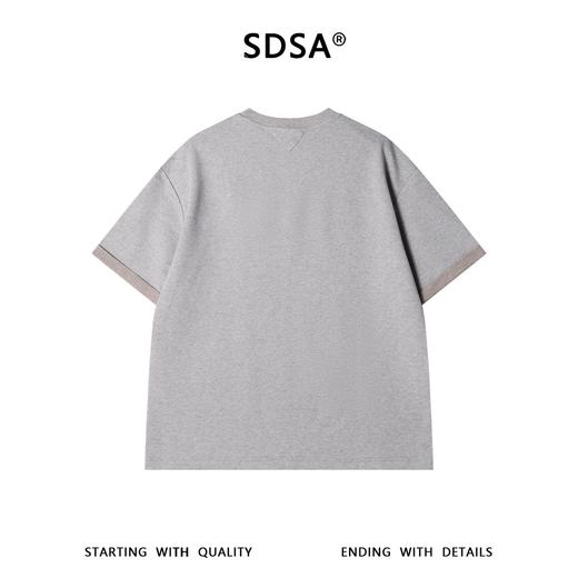 SDSA男装2026新款轻奢小马刺绣假两件短袖T恤宽松圆领休闲上衣 商品图4