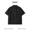 SDSA男装2026新款高贵轻奢日系简约纯色下摆褶皱翻领短袖衬衫百搭 商品缩略图0