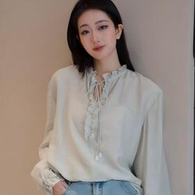 SUSX品牌2026新款法式小资质感 天丝亚麻衬衫C21925493（下单3-7天发货）