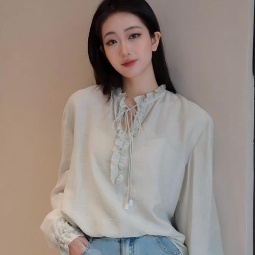 SUSX品牌2026新款法式小资质感 天丝亚麻衬衫C21925493（下单3-7天发货） 商品图0