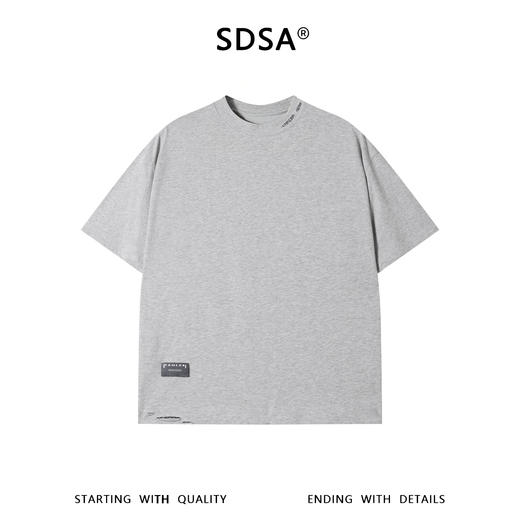 SDSA男装2026新款高贵轻奢韩系简约纯色小标设计短袖T恤百搭上衣 商品图0