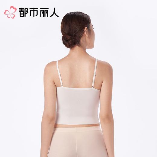 都市丽人背心无罩杯薄半光高弹夹层背心长抹胸有杯垫基础简约背心LVC2A6 商品图2