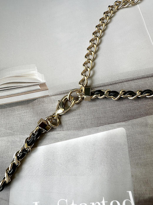 THS-无 香家 不容拒绝的黑金皮穿编织项链 耳饰 2款 CU1346 商品图8