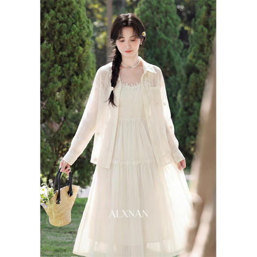 鹿向南【风织半幅春】夏季新款原创设计小众连衣裙慵懒感吊带裙女 商品图2