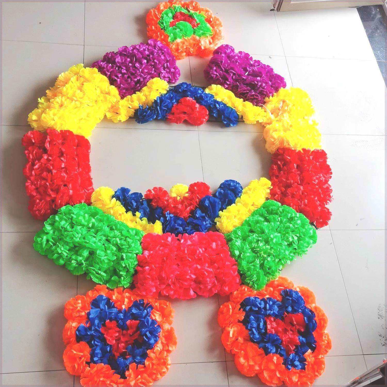 炫彩电子花圈防水重复使用白事丧事殡仪馆殡葬用品1.2米直径配套花