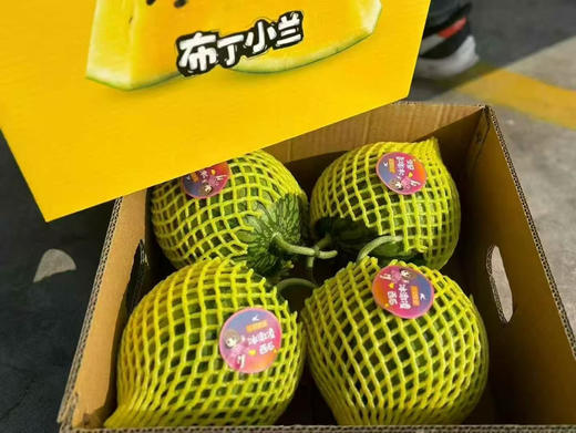 黄西瓜无限回购✅
布丁小兰果肉如同冰激淋一般的口感，吃上一口就爱上，皮薄到可以吃，水份充沛，弹指就裂开，超甜超嫩～～4只/箱 商品图1