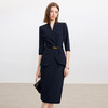 IWY/工装通勤藏蓝色职业套装女七分袖职场办公商务工装藏青色套装套裙CS2340 商品缩略图2