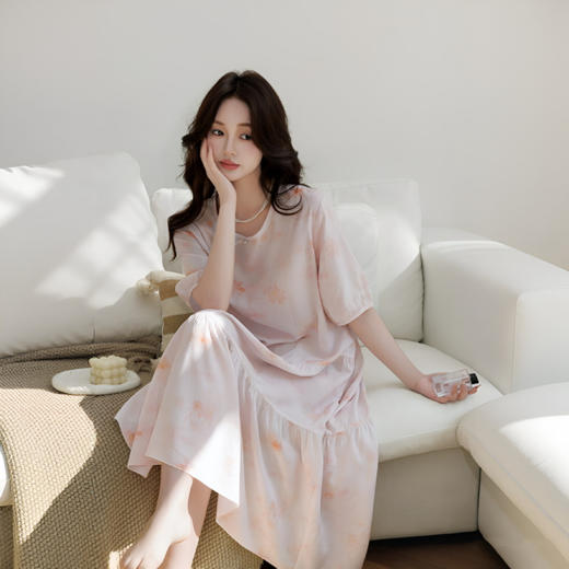 【Z'XIAN 国风流光天丝睡裙】均码80-140斤可穿，五色可选，甄选莱赛尔天丝+粘纤材质，国风设计，舒适透气，优雅美丽，仙气飘飘！ 商品图0