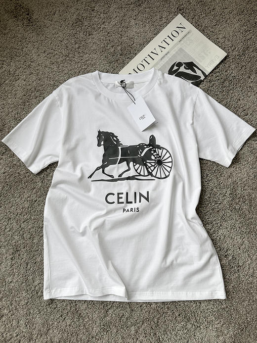 THS-限时 塞琳家 经典马车 logo印花 圆领短袖T恤2色 QH469 商品图8