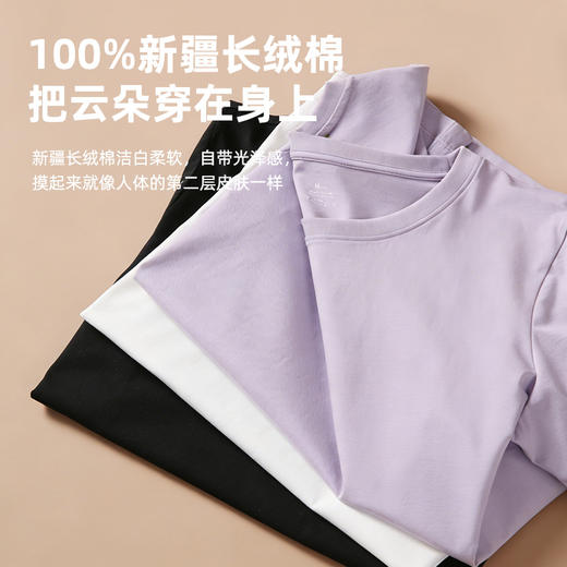 女士长绒棉液氨短袖T恤 商品图4