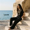 SANGLUO桑罗桑蚕丝短袖T恤上衣休闲圆领黑白两色凉感柔滑正肩内搭女03461247+03321203 商品缩略图14