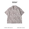 SDSA男装2026新款高贵轻奢水波纹满印古巴领短袖衬衫宽松复古上衣 商品缩略图0