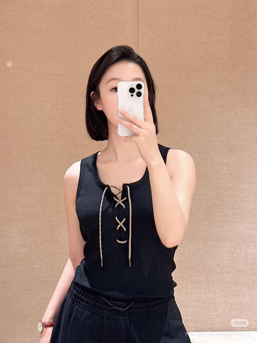 48-6 独家圆正 BBR设计感 西部风情 小浪漫 系带背心 我穿L完美😍 商品图13