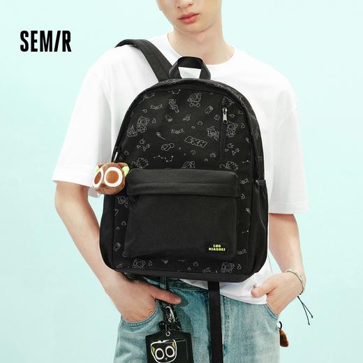 商场同款|森马罗小黑双肩包男时尚印花情侣包2026新款大容量背包 商品图1