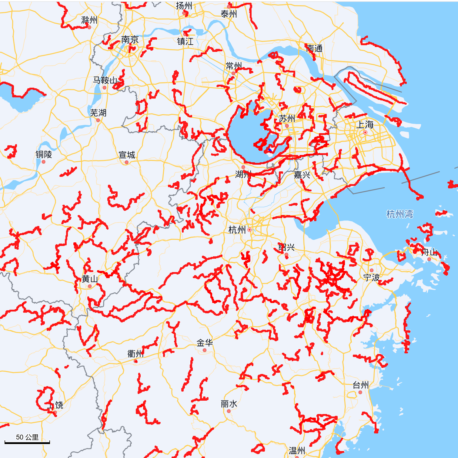 【自驾必备】华东地区自驾路线全图（纸质版 | 折页）