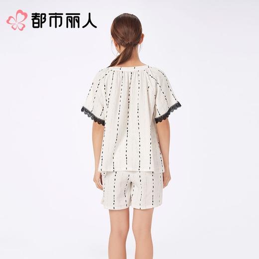 都市丽人睡衣女士睡衣薄家居服软绵绵印花睡衣女士软绵绵短袖套装女装短袖短裤LHC2B7 商品图2