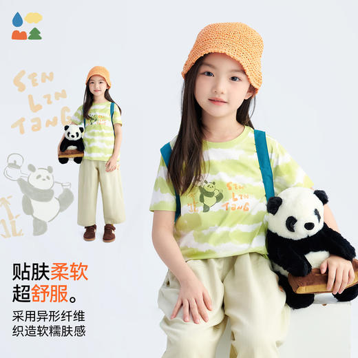 【超轻棉感速干短袖】森林棠26夏款中小童原创卡通插画印花圆领T恤40162256 商品图3