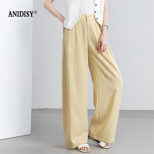 时尚高腰拉链后松紧腰阔腿弯刀裤 商品图2