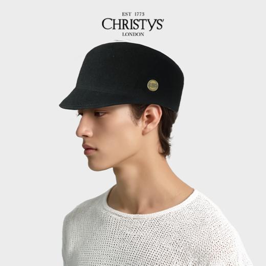 【新品】Christys'百年皇室品牌 羊毛兔毛马术帽方圆顶-摩登黑 商品图0