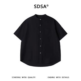 SDSA男装2026新款高贵轻奢立领单口袋短袖衬衫宽松休闲上衣