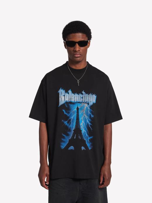 高街复古印花tee，上身真的好帅。胸前大印花宽松情侣t恤E040858 商品图9