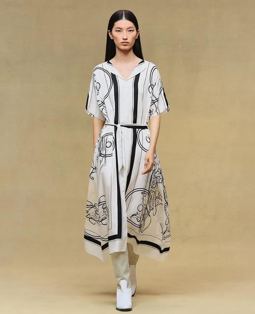 女款丝质印花连衣裙la 商品图3