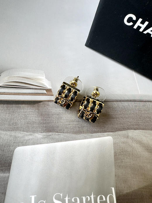 THS-无 香家 不容拒绝的黑金皮穿编织项链 耳饰 2款 CU1346 商品图10