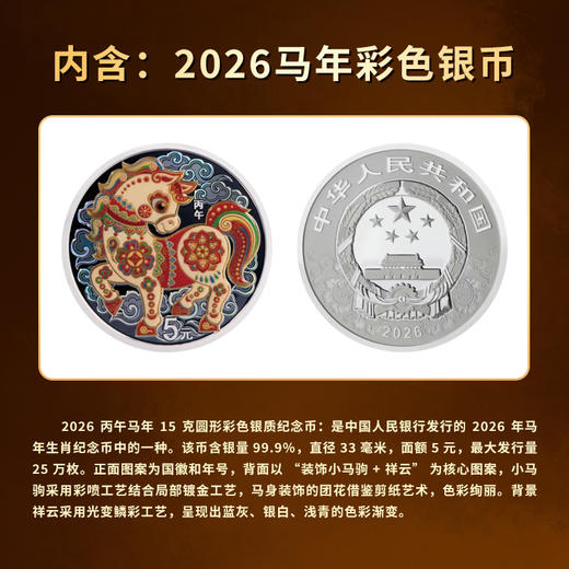 2026丙午马年银质纪念币邮票套装Ag999 15g 王红卫老师亲签 商品图3
