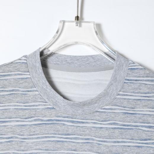 SDSA男装2026新款轻奢水波纹线条圆领短袖T恤日系极简风宽松上衣 商品图1