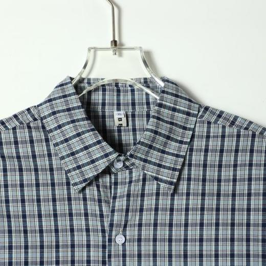 SDSA男装2026新款高贵轻奢韩系撞色格子长袖衬衫百搭时尚宽松长袖 商品图1