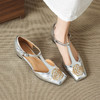 【预售5天】优雅风包头内增高凉鞋女真皮春夏季方头花朵刺绣法式罗马鞋YCJX&H-8972 商品缩略图3