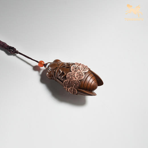 铜师傅《腰蝉万贯》上新了故宫联名 招财桌面紫铜摆件手把件 商品图5