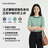 Grace&Glam 法式撞色条纹正肩中袖上衣 商品缩略图0